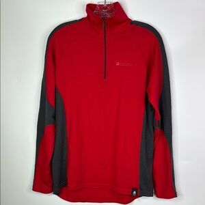 Mountain Warehouse Red Merino 1/2 Zip Long Sleeve Shirt Size Small